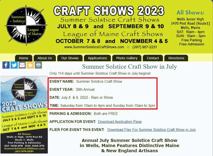 Summer Solstice Craft Show July