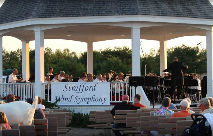 The Strafford Wind Symphony at Harbor Park Summer Concert Series.