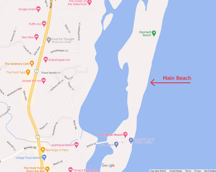 Main Beach Ogunquit Maine Map