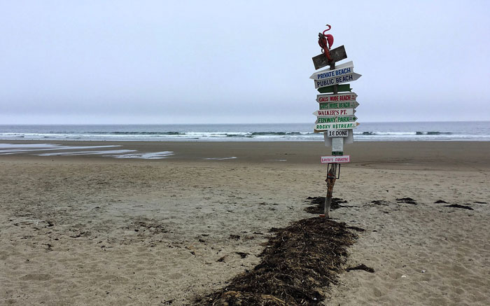 Boundary between Moody Private Beach and Ogunquit Public North Beach