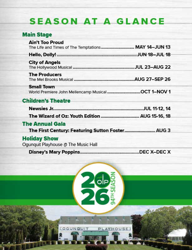 Ogunquit Playhouse Schedule 2026 Ogunquit Playhouse Schedule 2026