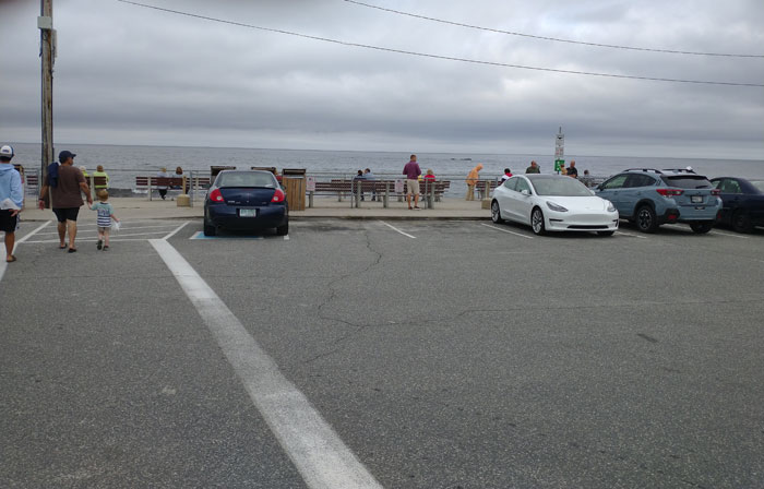 Wells Free Parking Lot at the end of Mile Road