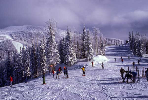 Skiers at a Vermont Ski Resort