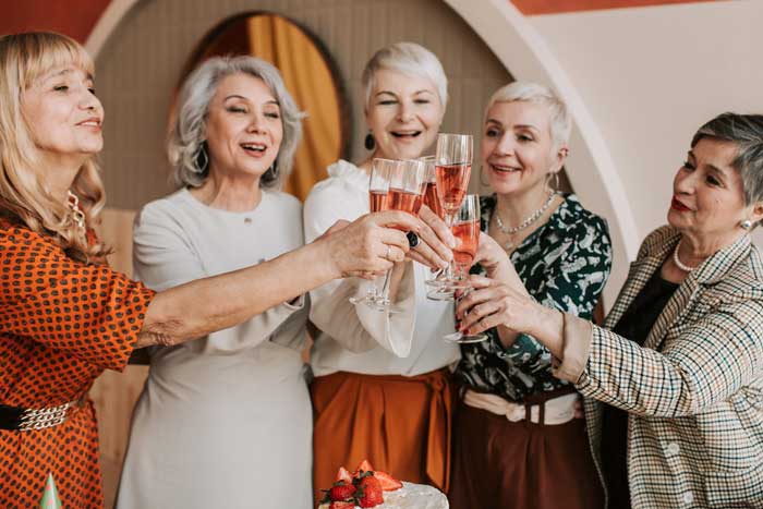 Women Travelers Toasting